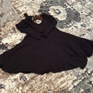 the minted moose black holiday twirl dresss plaid righ back